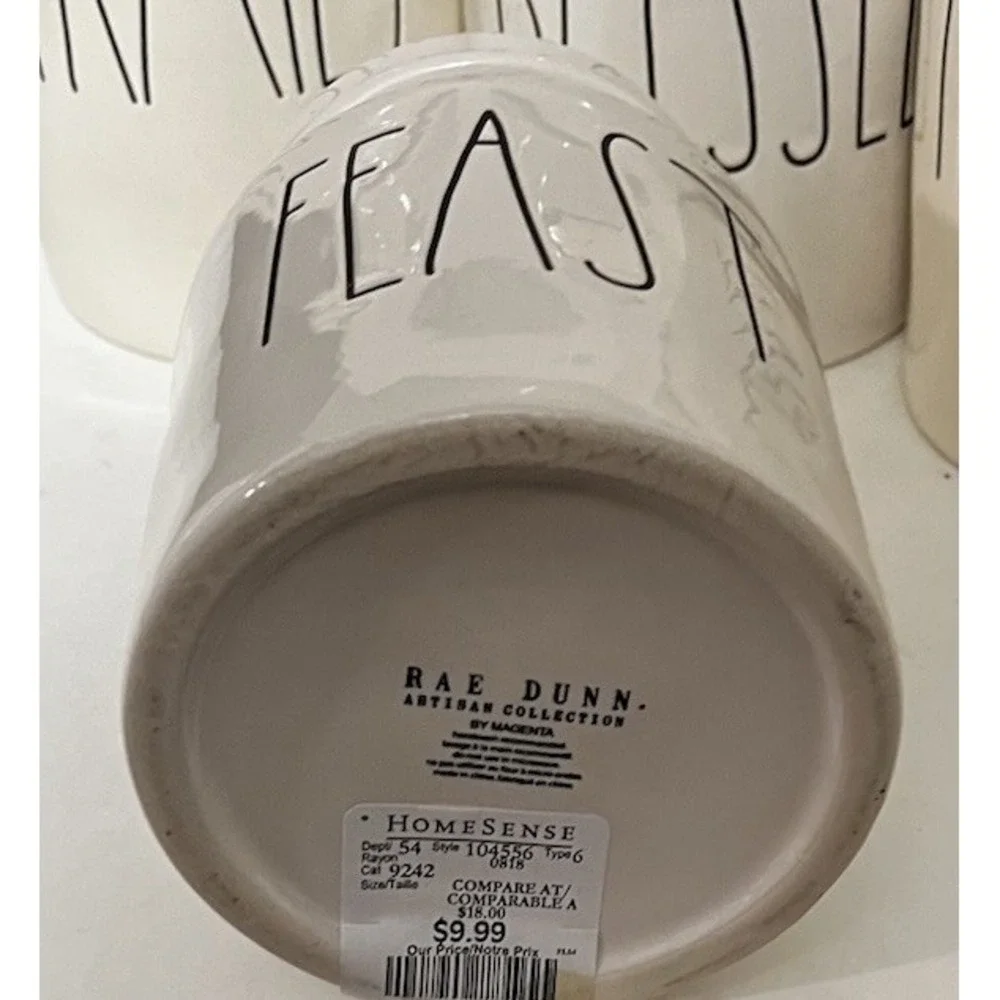 Rae Dunn 2018 OG Feast Gather Grateful Family Thankful Blessed Canisters HTF